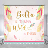 Aperturee - Aperturee Feathers Young Wild Three Custom Birthday Backdrop